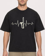 Mockup Boxy Heavyweight Tee Black male close-up 08