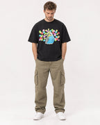 Mockup Boxy Heavyweight Tee Black male full-body 08