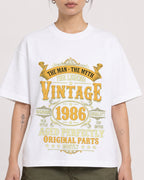Mockup Boxy Heavyweight Tee White female close-up 12