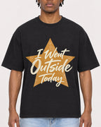 Mockup Boxy Heavyweight Tee Black male close-up 05