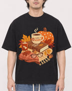 Mockup Boxy Heavyweight Tee Black male close-up 03