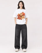 Mockup Boxy Heavyweight Tee White female full-body 03