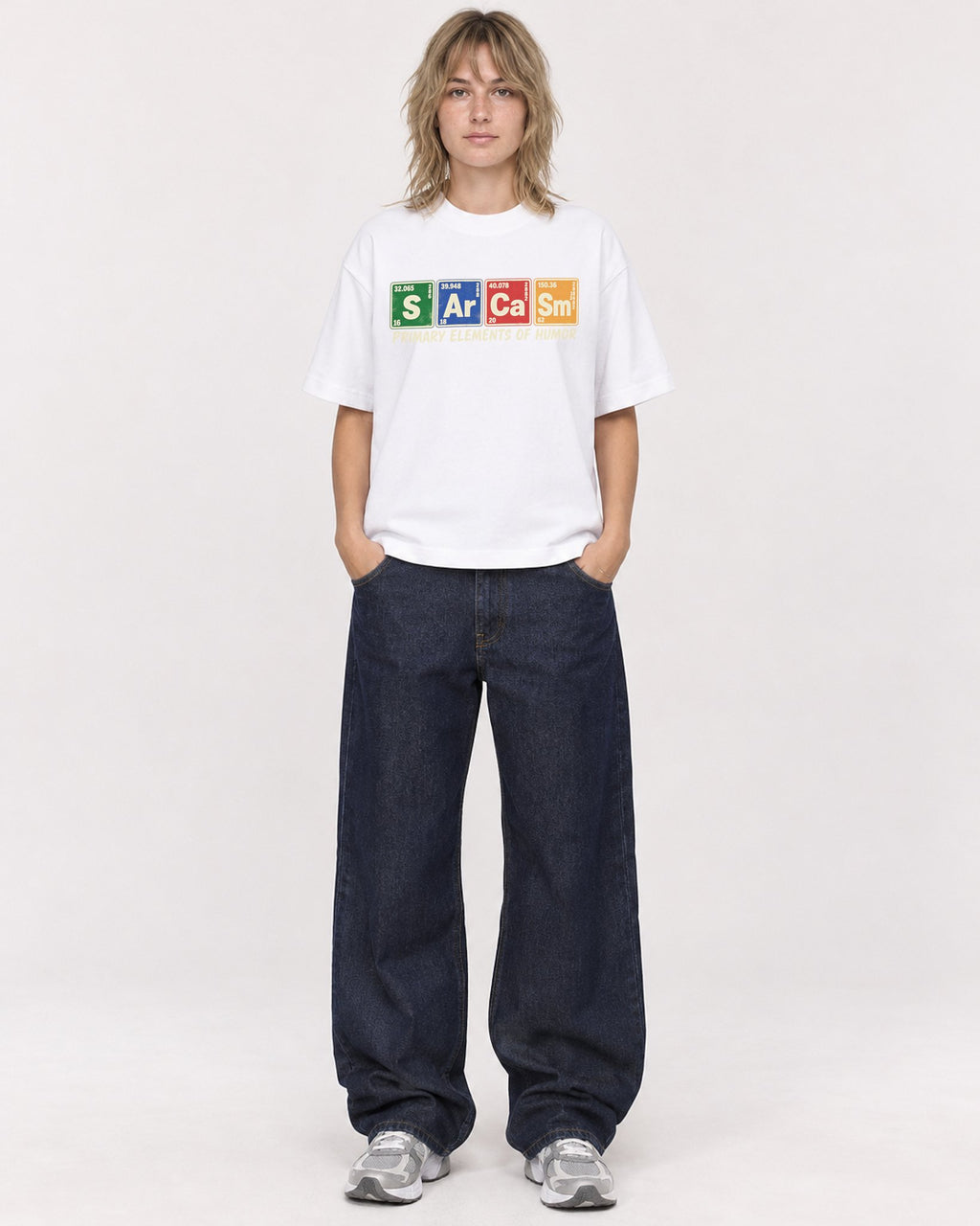 Mockup Boxy Heavyweight Tee White female full-body 19