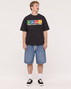 Mockup Boxy Heavyweight Tee Black male full-body 19