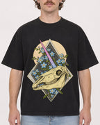 Mockup Boxy Heavyweight Tee Black male close-up 09
