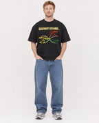 Mockup Boxy Heavyweight Tee Black male full-body 38
