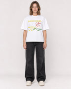Mockup Boxy Heavyweight Tee White female full-body 38