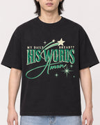 Mockup Boxy Heavyweight Tee Black male close-up 41