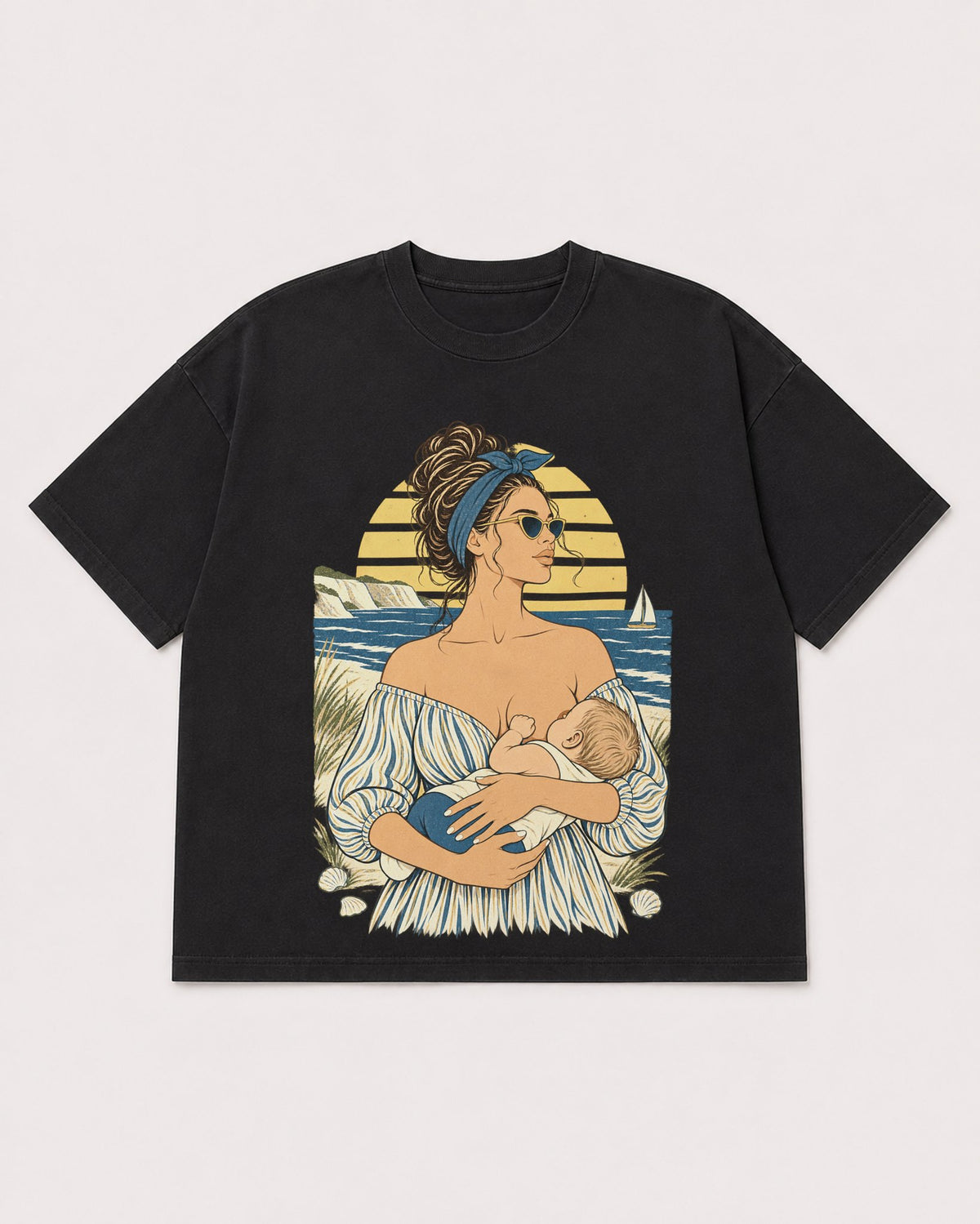 Mockup Boxy Heavyweight Tee Black product