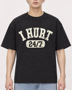 Mockup Boxy Heavyweight Tee Black male close-up 01