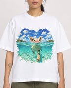 Mockup Boxy Heavyweight Tee White female close-up 42