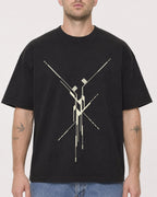 Mockup Boxy Heavyweight Tee Black male close-up 18