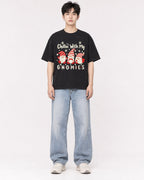 Mockup Boxy Heavyweight Tee Black male full-body 01