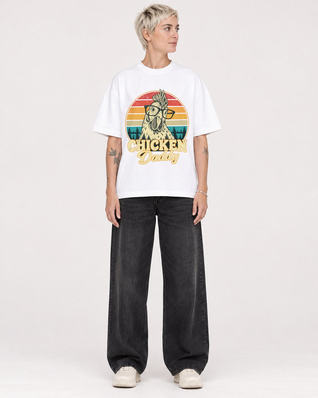 Mockup Boxy Heavyweight Tee White female full-body 48