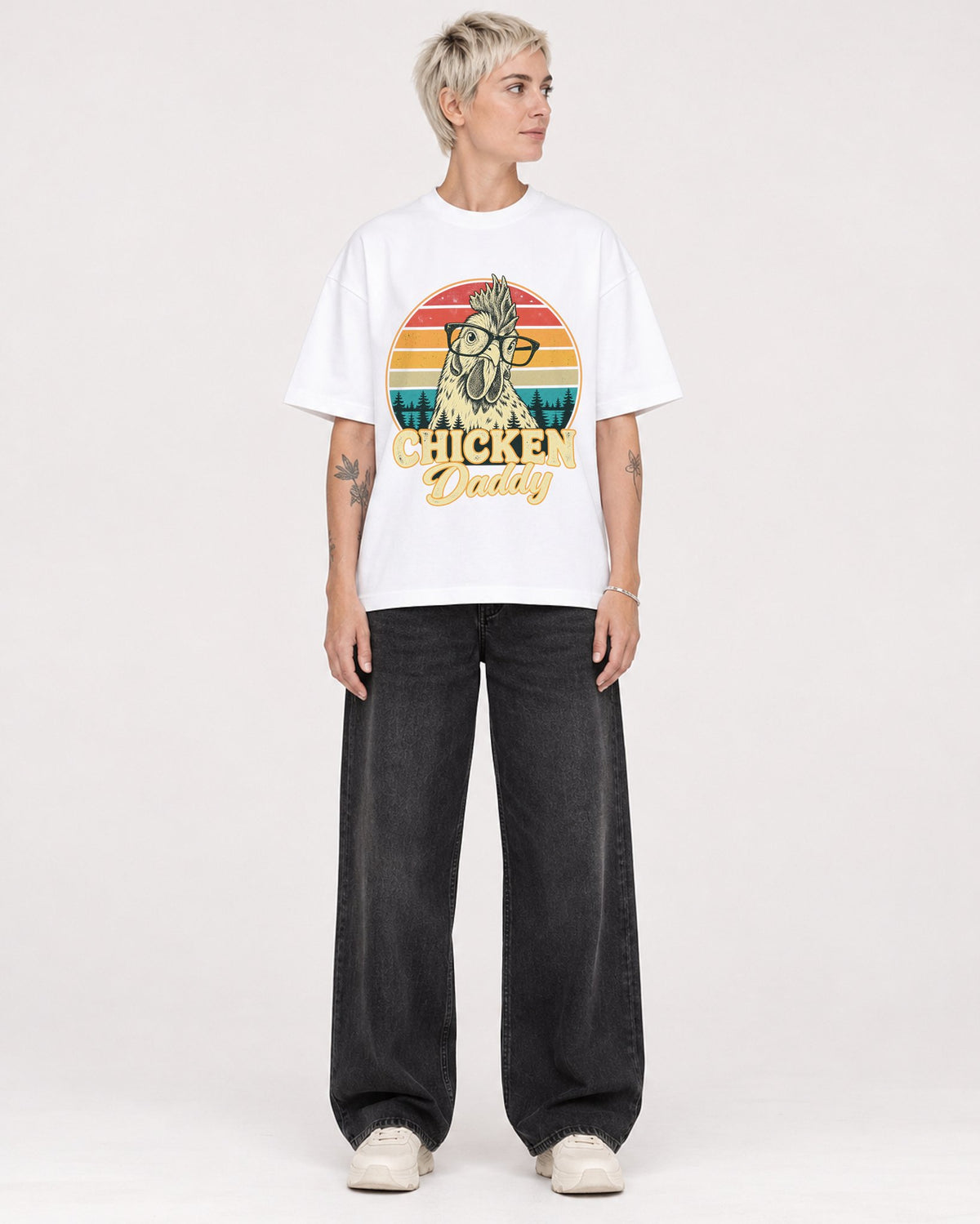 Mockup Boxy Heavyweight Tee White female full-body 48