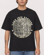 Mockup Boxy Heavyweight Tee Black male close-up 06