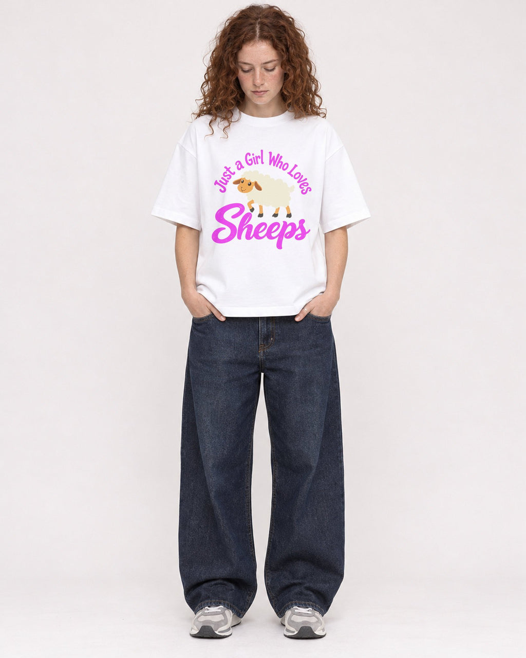 Mockup Boxy Heavyweight Tee White female full-body 09