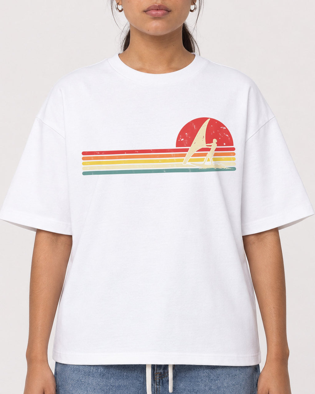Mockup Boxy Heavyweight Tee White female close-up 16