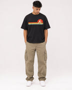 Mockup Boxy Heavyweight Tee Black male full-body 16