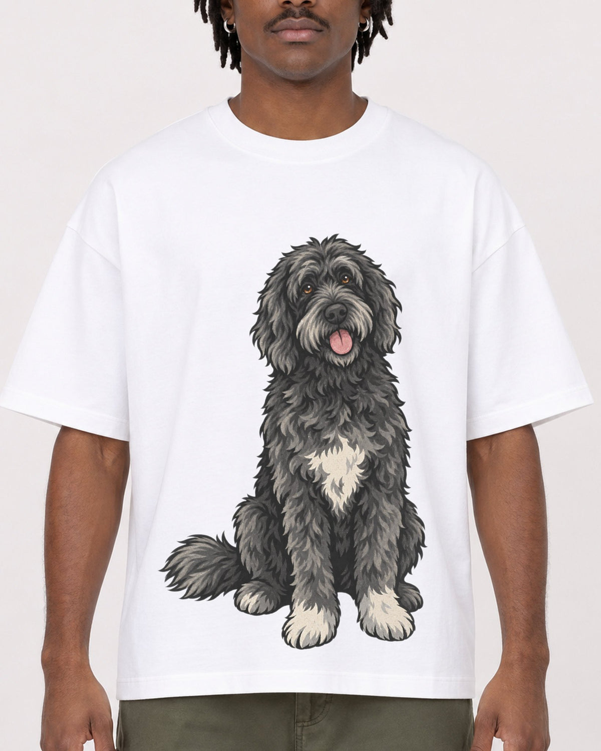 Mockup Boxy Heavyweight Tee White male close-up 04