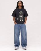 Mockup Boxy Heavyweight Tee Black female full-body 04