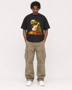 Mockup Boxy Heavyweight Tee Black male full-body 04
