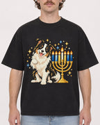 Mockup Boxy Heavyweight Tee Black male close-up 09
