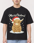 Mockup Boxy Heavyweight Tee Black male close-up 13