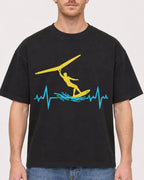 Mockup Boxy Heavyweight Tee Black male close-up 38