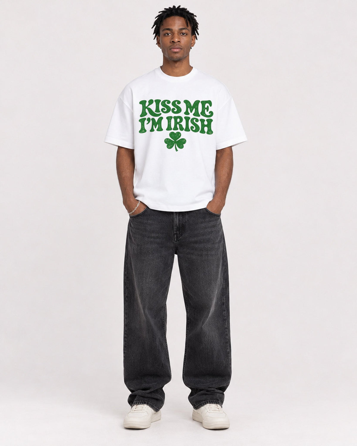 Mockup Boxy Heavyweight Tee White male full-body 05