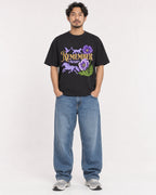 Mockup Boxy Heavyweight Tee Black male full-body 02