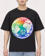 Mockup Boxy Heavyweight Tee Black male close-up 01
