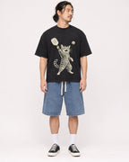 Mockup Boxy Heavyweight Tee Black male full-body 43