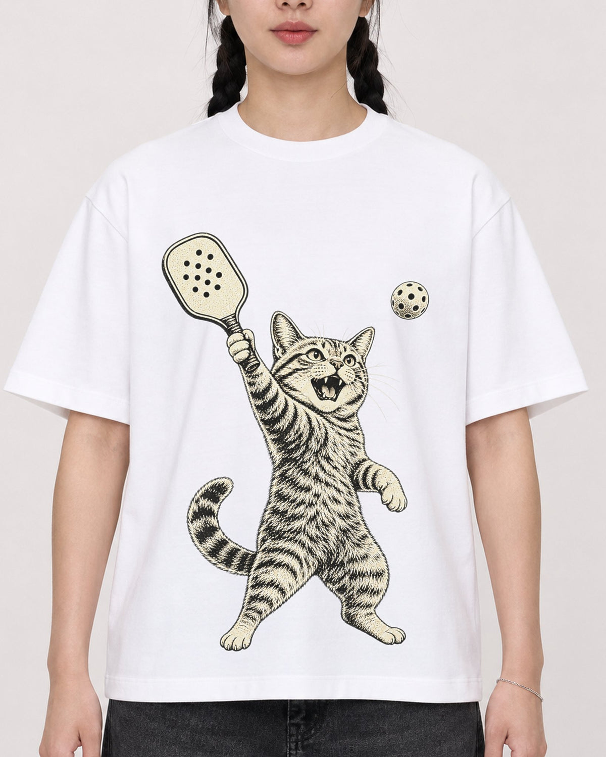 Mockup Boxy Heavyweight Tee White female close-up 43