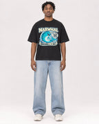 Mockup Boxy Heavyweight Tee Black male full-body 05