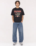 Mockup Boxy Heavyweight Tee Black male full-body 30