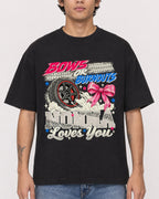 Mockup Boxy Heavyweight Tee Black male close-up 06