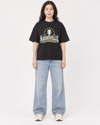 Mockup Boxy Heavyweight Tee Black female full-body 03