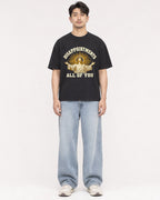 Mockup Boxy Heavyweight Tee Black male full-body 13