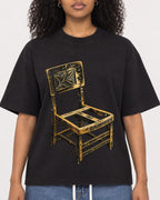 Mockup Boxy Heavyweight Tee Black female close-up 05