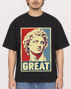 Mockup Boxy Heavyweight Tee Black male close-up 02