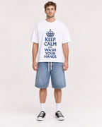 Mockup Boxy Heavyweight Tee White male full-body 08