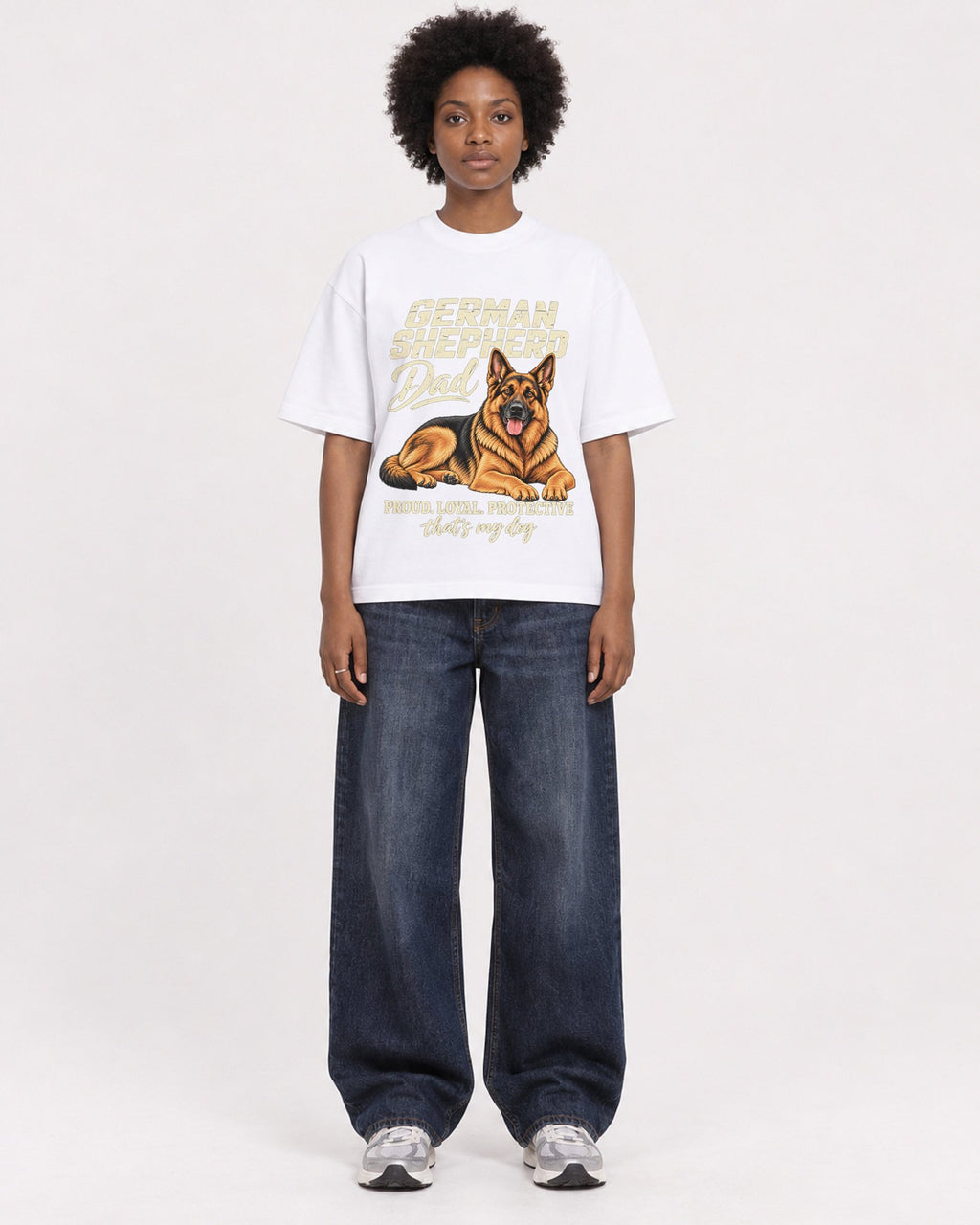 Mockup Boxy Heavyweight Tee White female full-body 14