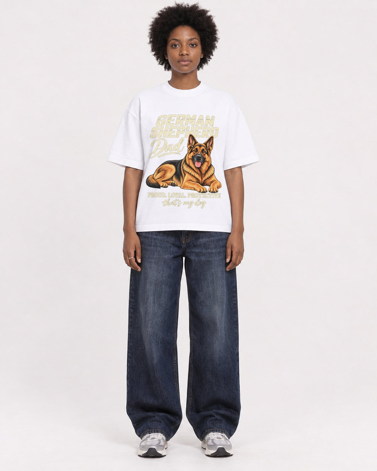 Mockup Boxy Heavyweight Tee White female full-body 14