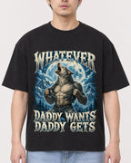 Mockup Boxy Heavyweight Tee Black male close-up 13