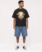 Mockup Boxy Heavyweight Tee Black male full-body 15