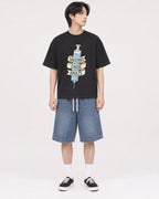 Mockup Boxy Heavyweight Tee Black male full-body 11