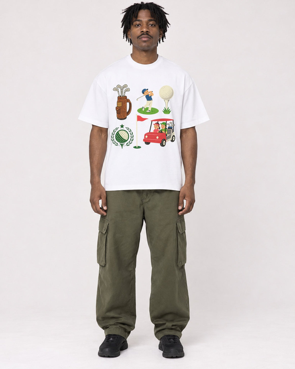Mockup Boxy Heavyweight Tee White male full-body 04