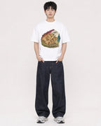 Mockup Boxy Heavyweight Tee White male full-body 01