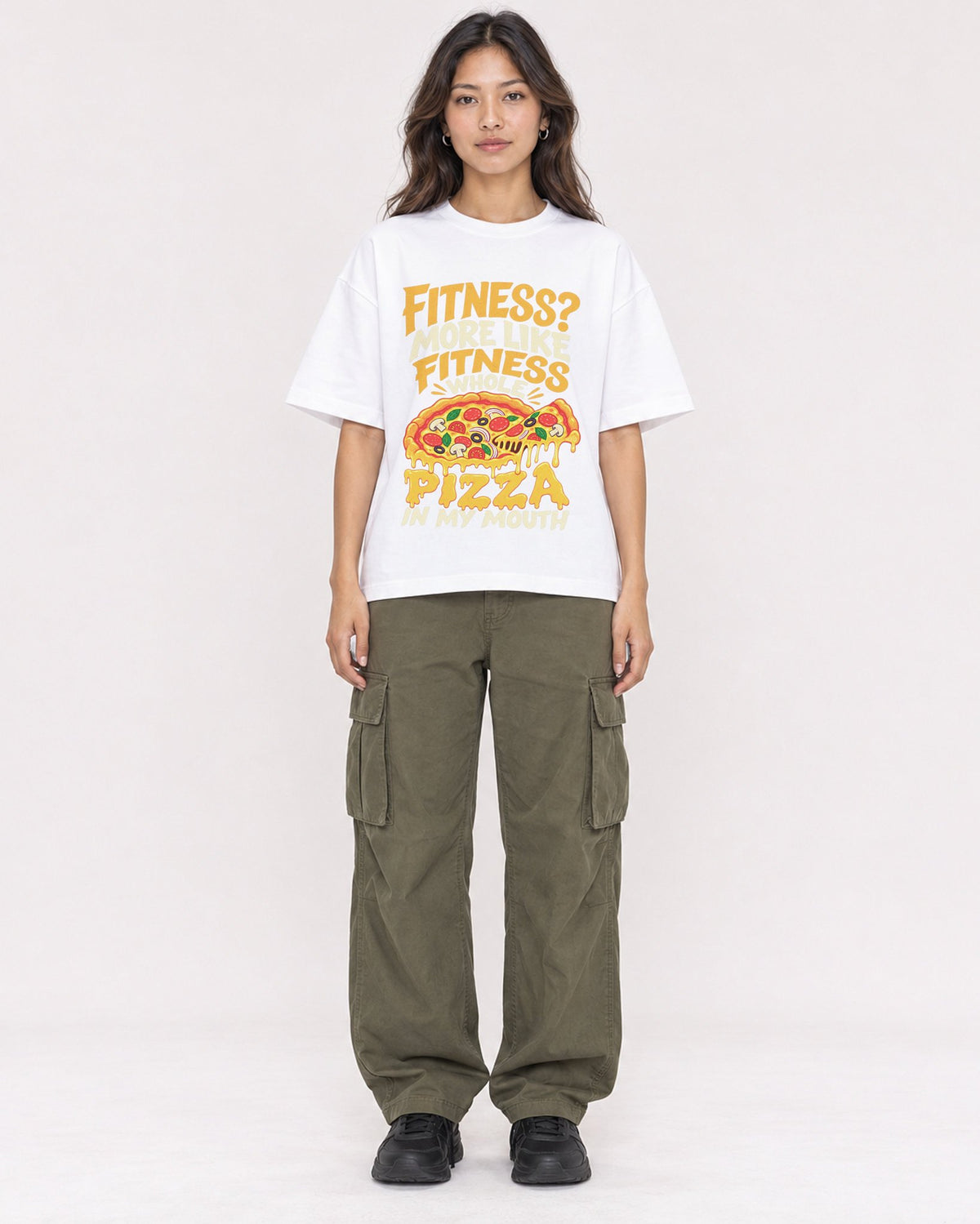 Mockup Boxy Heavyweight Tee White female full-body 02